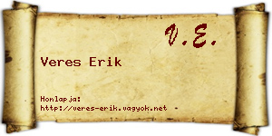 Veres Erik névjegykártya